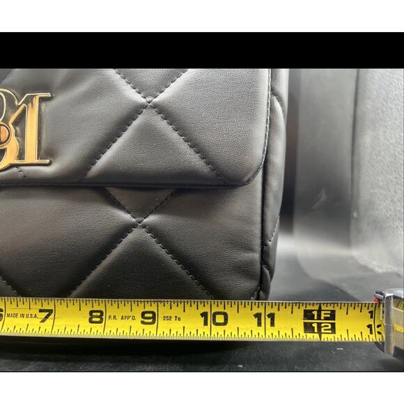 Badgley Mischka Big chain Crossbody Bag with big Diamond quilting Black - Picture 6 of 9